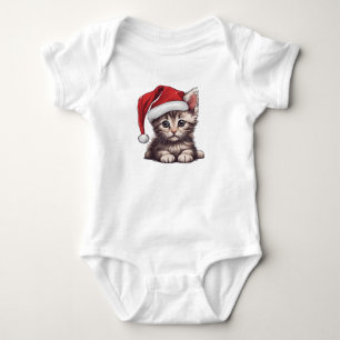 Body Para Bebé Navidades Kitten con Sombrero de Santa, gato de Ki