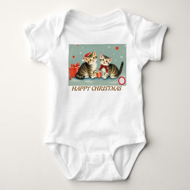 Body Para Bebé Navidades Kittens Baby Bodysuit (Anverso)
