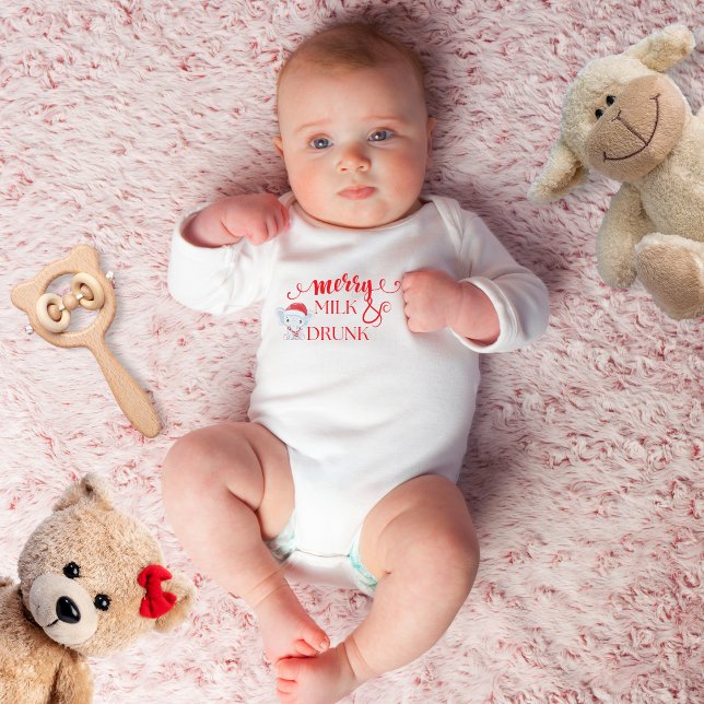 Body Para Bebé navidades lindos de "merry y leche borracha" (Subido por el creador)