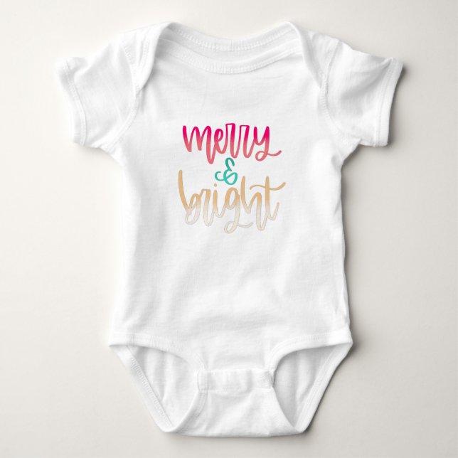 Body Para Bebé Navidades merry y brillantes Baby Bodysuit (Anverso)