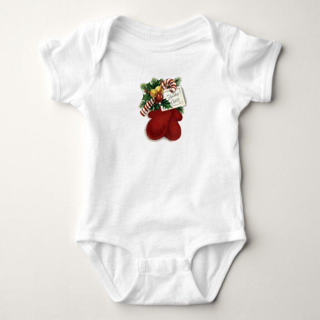 Body Para Bebé Navidades Mittens Baby Tee (Anverso)