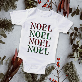 Body Para Bebé Navidades Noel Rojo y Verde Patrón De Plata Festiv
