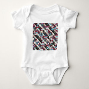 Body Para Bebé Navidades Nutcracker Plaid Blue Burgundy