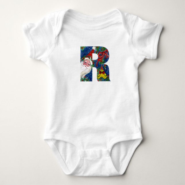 BODY PARA BEBÉ NAVIDADES O CARTA / SANTA CLAUS CON RIBBÓN ROJO (Anverso)