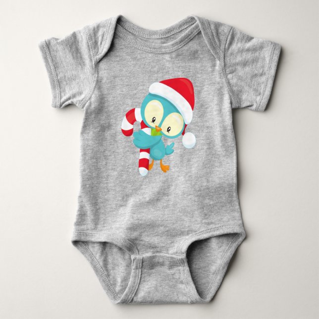 Body Para Bebé Navidades Pájaros, Pájaro Cuto, Sombrero Santa, Ca (Anverso)