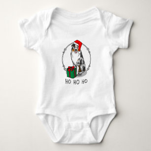 Body Para Bebé Navidades Pastor Australiano (azul merle tan/w 1)