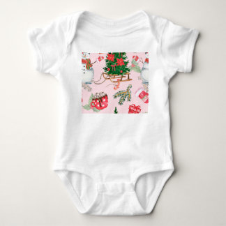 Body Para Bebé Navidades Patrón de Snowman Seamless.