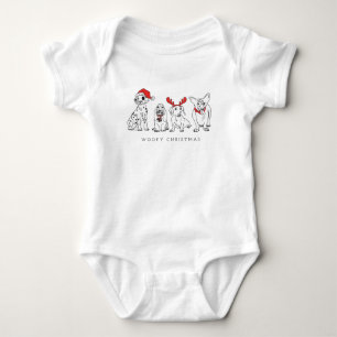 Body Para Bebé Navidades Perro Puns Santa Dogs Navidades Woofy