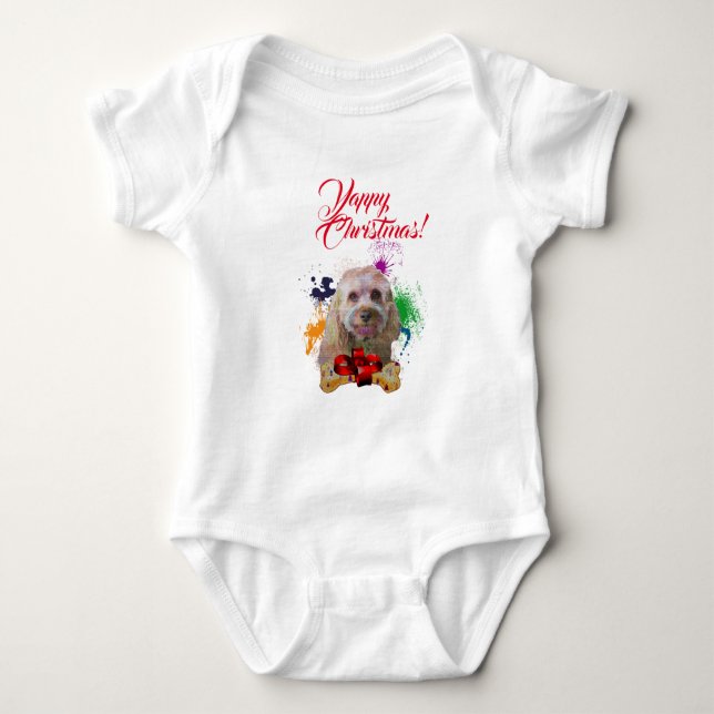 Body Para Bebé Navidades personalizables de Cavapoo Dog Yappy (Anverso)