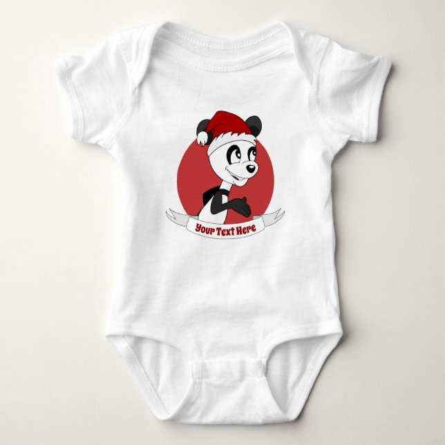 Body Para Bebé Navidades personalizado con un lindo oso panda beb (Anverso)
