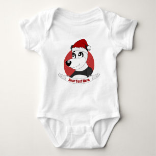 Body Para Bebé Navidades personalizado con un lindo oso panda beb