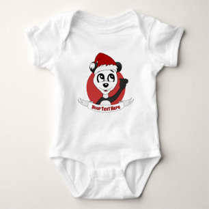 Body Para Bebé Navidades personalizado con un lindo oso panda beb