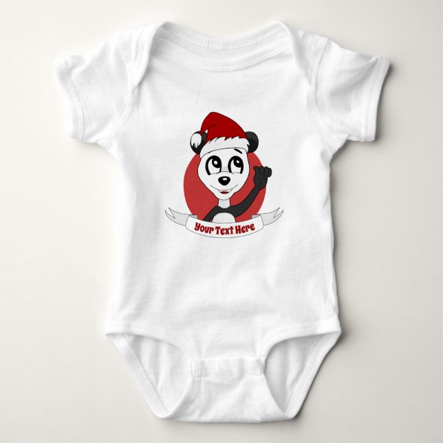 Body Para Bebé Navidades personalizado con un lindo oso panda beb (Anverso)