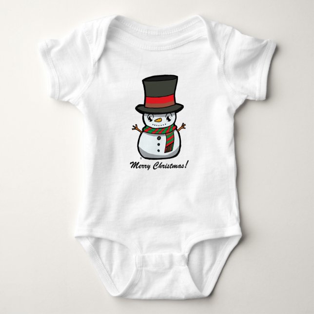 Body Para Bebé Navidades Personalizado Snowman (Anverso)
