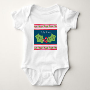 Body Para Bebé Navidades personalizados Holly & Berries