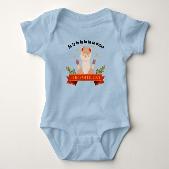 Body Para Bebé Navidades personalizados llaman a familia a bebé (Anverso)