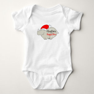 Body Para Bebé Navidades Personalizados Rhino Cute