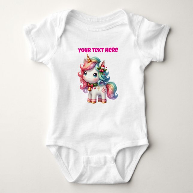 Body Para Bebé Navidades personalizados Unicorn Baby Bodysuit (Anverso)