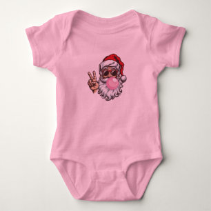 Body Para Bebé Navidades Retro Santa que soplan venado de burbuja