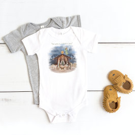 Body Para Bebé Navidades rústicos de granjas Natividad tradiciona