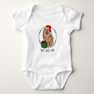 Body Para Bebé Navidades Santa Chow Chow Dog (canela) Cute
