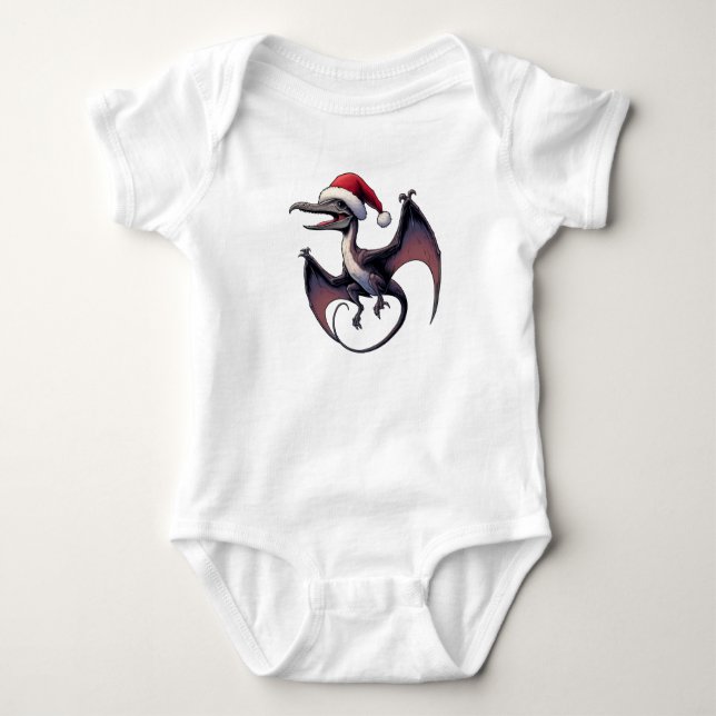 Body Para Bebé Navidades Santa hat pterodáctilo (Anverso)