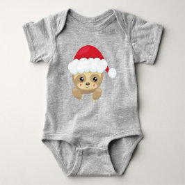 Body Para Bebé Navidades Sloth, Corte Sloth, Santa Hat, Navidad