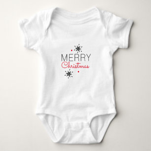 Body Para Bebé Navidades Snowflakes Black and Red