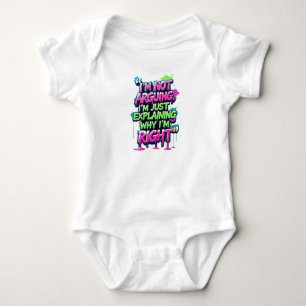 Body Para Bebé Negrita Cita divertida Neon Graffiti Design