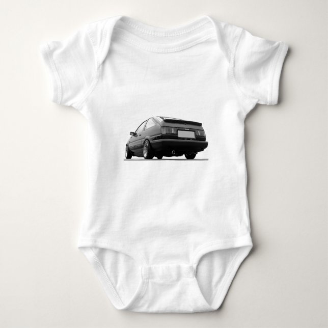 Body Para Bebé Negro AE86 y blanco (Anverso)