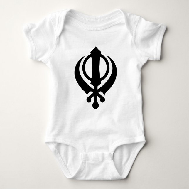 Body Para Bebé Negro sikh de Khanda (Anverso)