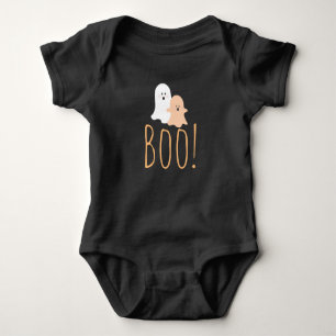 Body Para Bebé ¡Negro y Naranja Cute Boo! Ghosts Halloween