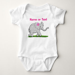 Body Para Bebé Nena personalizada de ropa de bebé elefante lindo