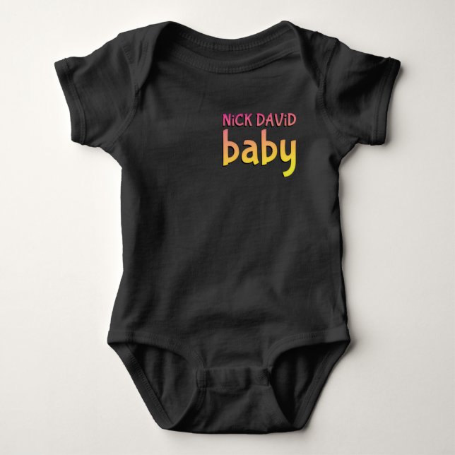 Body Para Bebé Nene NiCK DAViD - Tee de doble cara negro (Anverso)