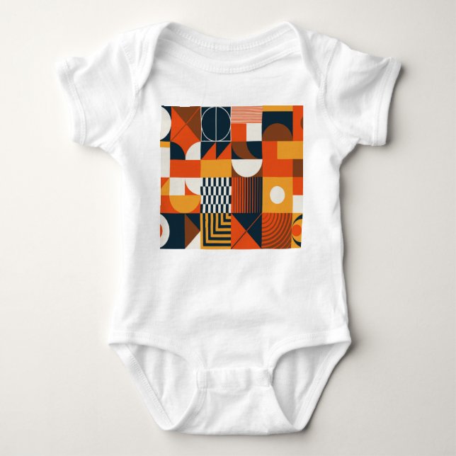 Body Para Bebé Neo geo: composición abstracta vintage (Anverso)