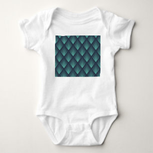 Body Para Bebé Neon Blue Op-Art Chevron.