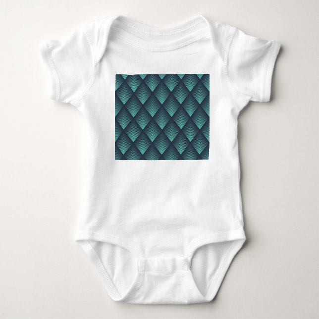 Body Para Bebé Neon Blue Op-Art Chevron. (Anverso)