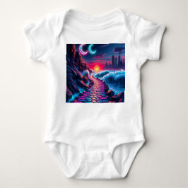 Body Para Bebé Neon Bunny & Neon City Skyline Pathway One Piece B