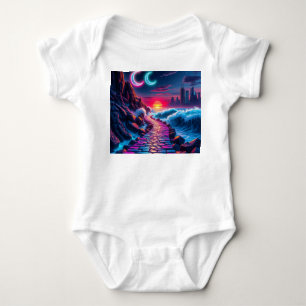 Body Para Bebé Neon Bunny & Neon City Skyline Pathway One Piece B