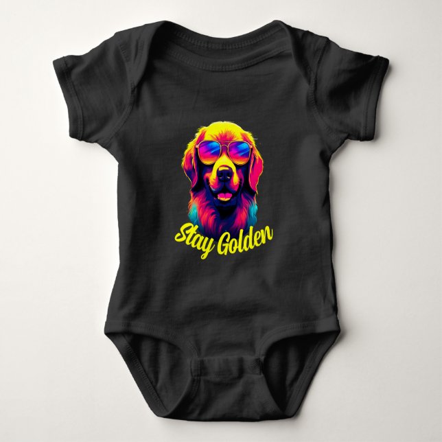 Body Para Bebé Neon Golden retriever (Anverso)