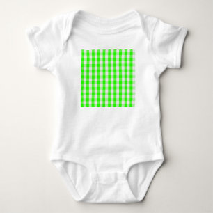 Body Para Bebé Neon Green Gingham Pattern de Shirley Taylor