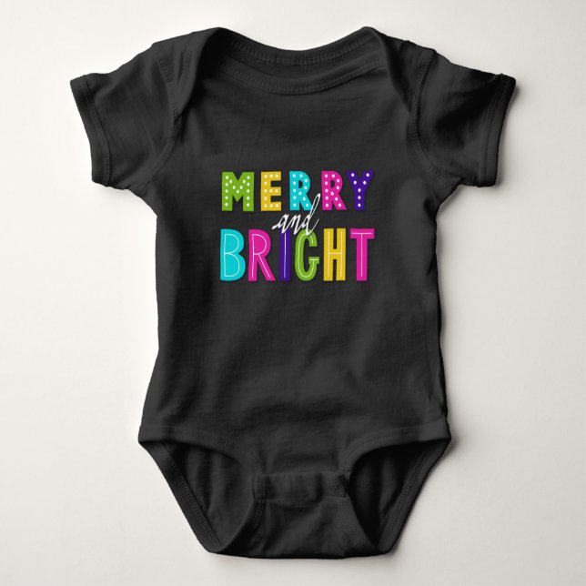 Body Para Bebé Neon Merry y Bright (Anverso)
