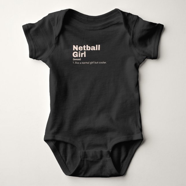 Body Para Bebé Netball Chica - Netball (Anverso)