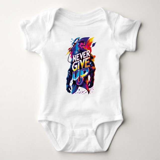 Body Para Bebé Never Give Up (Anverso)