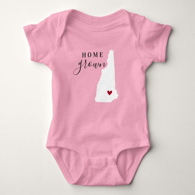 Body Para Bebé New Hampshire Home Grown State Tee (Anverso)