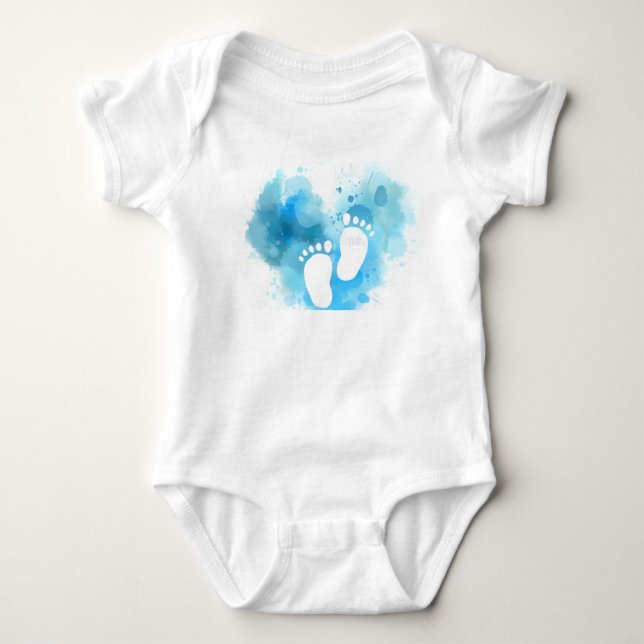 Body Para Bebé Newborn baby footprint design  (Anverso)