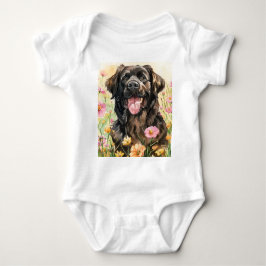 Body Para Bebé Newfoundland Watercolor Baby Bodysuit