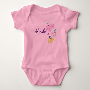 Body Para Bebé Nicole, Nombre Con Gatitos, Bodysuit De Bebé