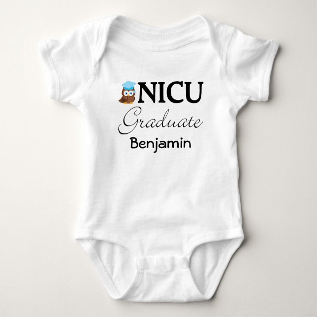 Body Para Bebé NICU Graduate Camiseta personalizada Baby Boy (Anverso)