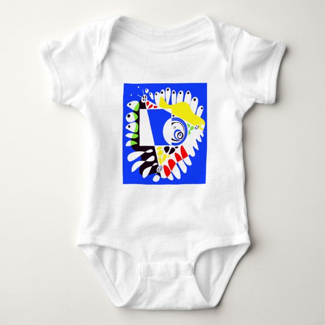 Body Para Bebé Nido de pájaro - Blanco azul real (Anverso)